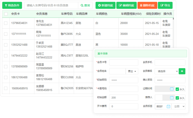 会员有多辆车如何管理呢？